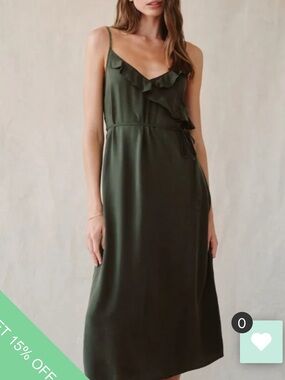 Bella Dahl Ruffle Cami Midi Dress nwt